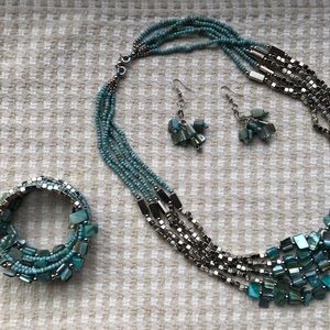 Silver & Blue Jewelry Set